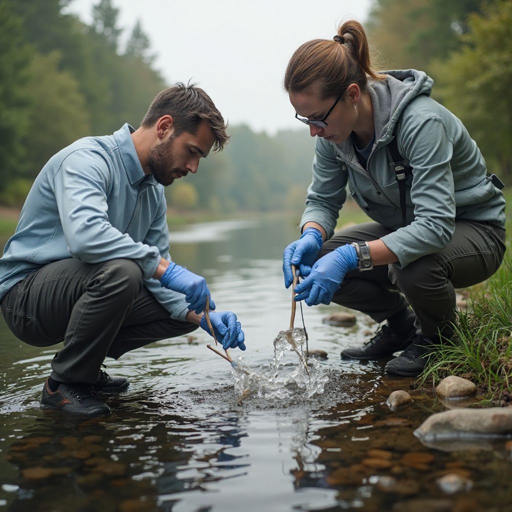 eDNA sampling in Romanian river