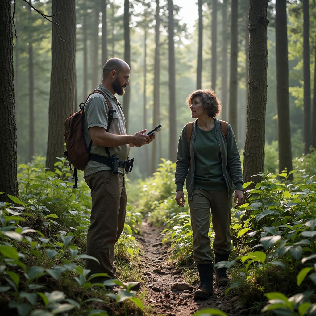 EcoRomania researchers conducting field work in Carpathian Mountains